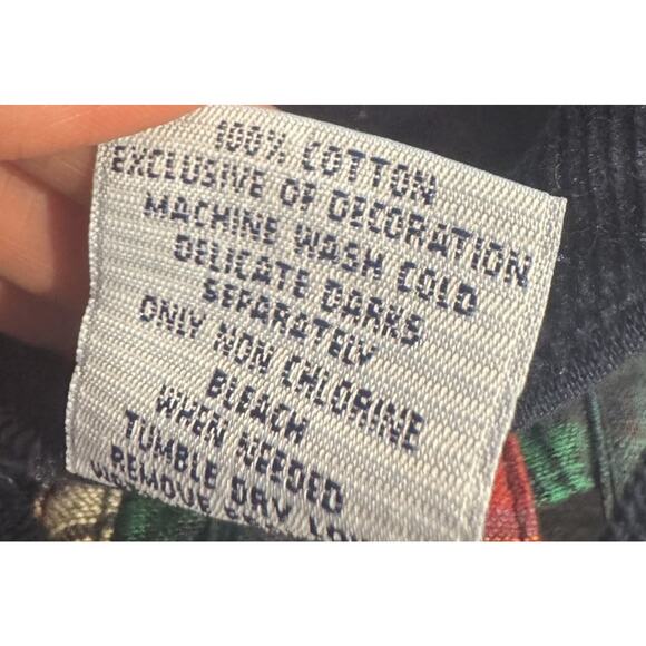 CASCADE BLUES Corduroy Vest Womens Medium Woven Lattice Harvest Embroidered - Picture 8 of 8